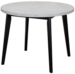 Круглый раздвижной стол в современном стиле, цвет: бетон лайт + черный